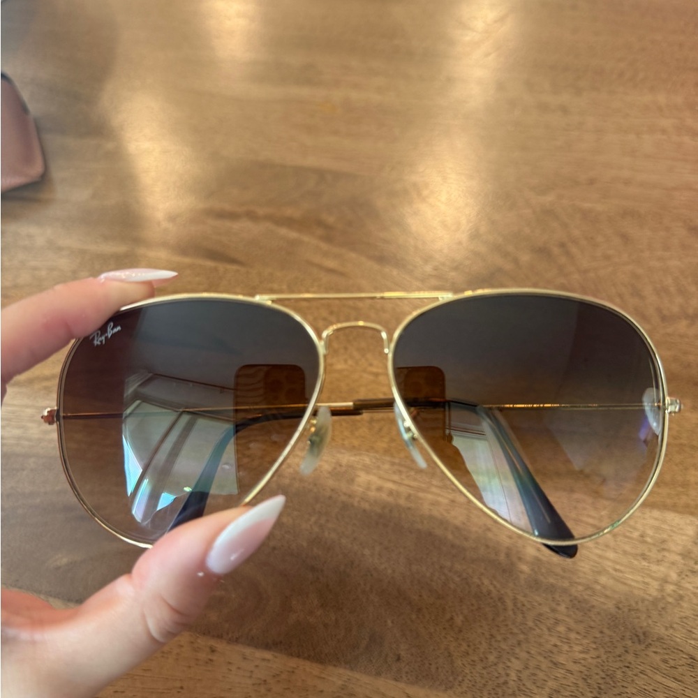 Ray-Ban Gold Gradient Aviator Sunglasses